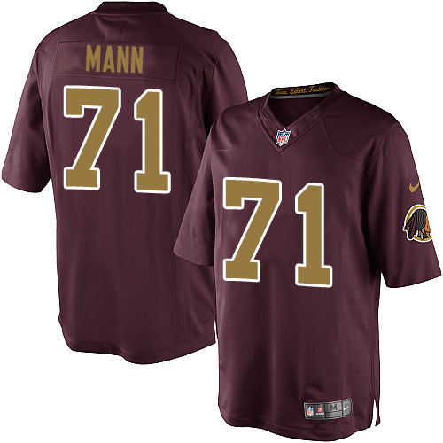 Men's Limited Charles Mann Nike Jersey Burgundy Red Alternate - #71 80th Anniversary NFL Washington Redskins